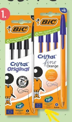 Długopis niebieski BIC Cristal Original 4-pak promocja w POLOmarket