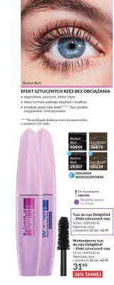 Wodoodporny tusz do rzęs Avon Delightfull Efekt sztucznych rzęs promocja w AVON