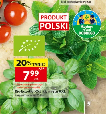 Bio bazylia XXL Auchan Pewni Dobrego polska promocja w Auchan