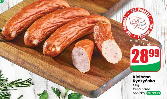 Kiełbasa Rydzyńska Agro Rydzyna promocja w Dino