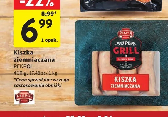Kiszka ziemniaczana PEKPOL promocja w Intermarche