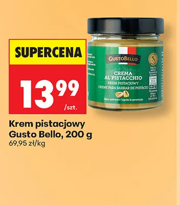 Krem pistacjowy Gusto Bello promocja w Biedronka