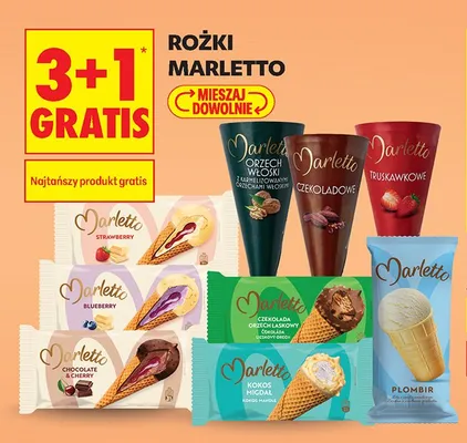 Lody rożek Marletto Kokos Migdał promocja w Biedronka