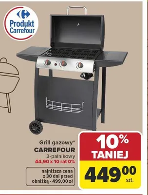 Grill gazowy 3-palnikowy Carrefour promocja w Carrefour