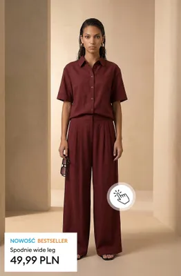 Spodnie wide leg promocja w Sinsay