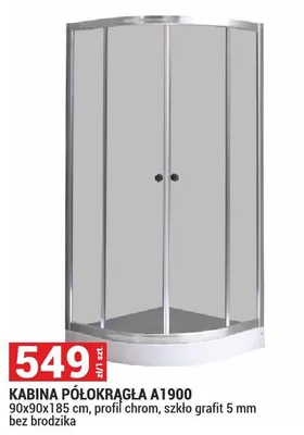 Kabina prysznicowa półokrągła A1900 promocja w Merkury Market