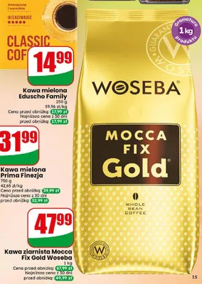 Kawa ziarnista Mocca Fix Gold Woseba promocja w Dino
