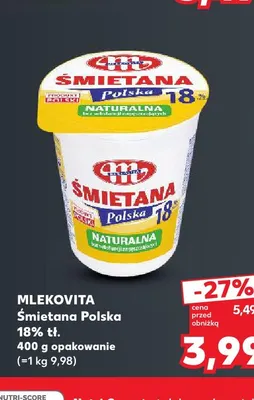 Śmietana Polska Mlekovita 18% promocja w Kaufland