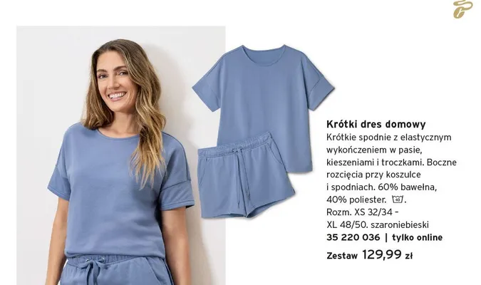 Krótki dres domowy Tchibo promocja w Tchibo