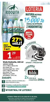 Woda Rodowita z Roztocza 600ml promocja w Twój Market
