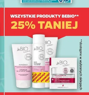 Kosmetyki do pielęgnacji twarzy i ciała beBIO promocja w Netto