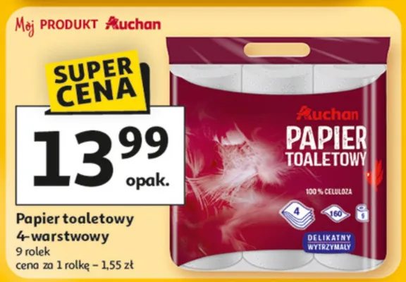 Papier toaletowy 4-warstwowy promocja w Auchan