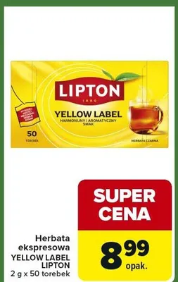 Herbata ekspresowa Yellow Label promocja w Carrefour Express