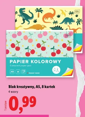 Blok kreatywny Inter Druk A5 8 kartek promocja w Lidl