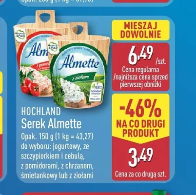 Serek Almette jogurtowy Hochland promocja w Aldi