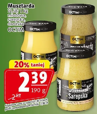 Musztarda miodowa, extra lek, dworska promocja w Prim Market