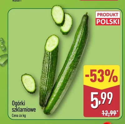 Ogórki szklarniowe polskie promocja w Aldi