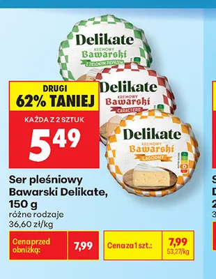 Ser pleśniowy Bawarski z zielonym pieprzem Delikate promocja w Biedronka