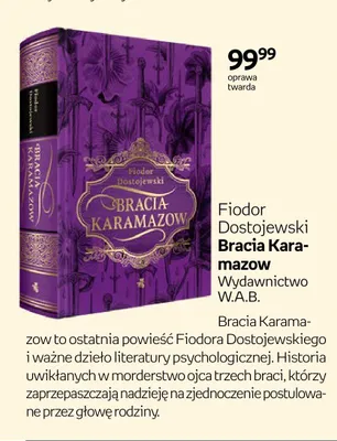 Książka Bracia Karamazow Fiodor Dostojewski Wydawnictwo W.A.B. promocja w Empik
