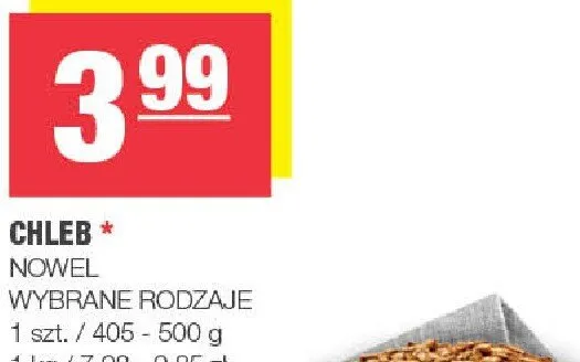 Chleb Nowel wybrane rodzaje promocja w SPAR
