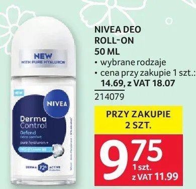 Dezodorant NIVEA roll-on 50 ml promocja w Selgros