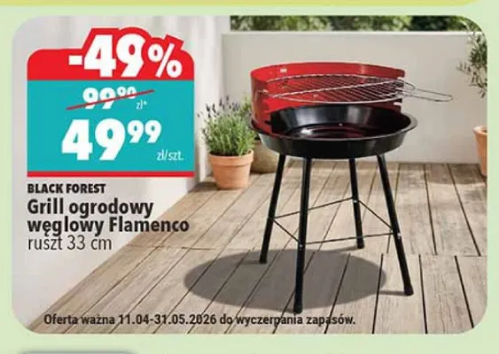 Grill ogrodowy węglowy Flamenco promocja w Biedronka