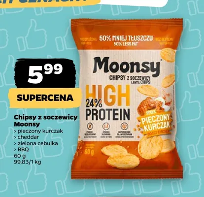 Chipsy z soczewicy BBQ Moonsy promocja w Netto