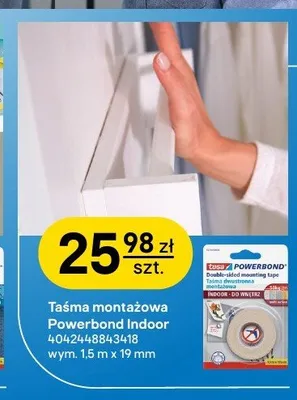 Taśma montażowa Tesa Powerbond Indoor 1,5 m x 19 mm promocja w Castorama