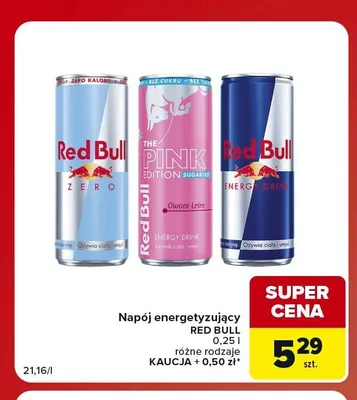 Napój energetyzujący Red Bull Energy Drink promocja w Carrefour Market