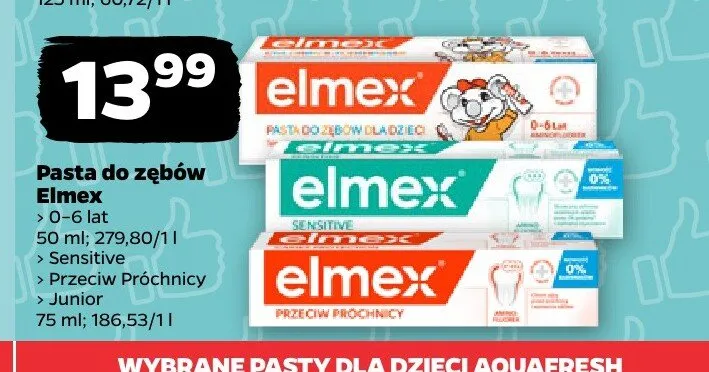 Pasta do zębów Elmex Junior promocja w Netto
