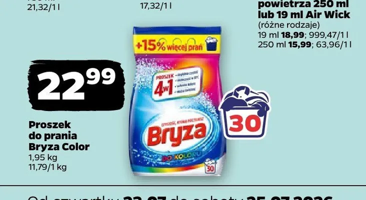 Proszek do prania Bryza Color promocja w Netto