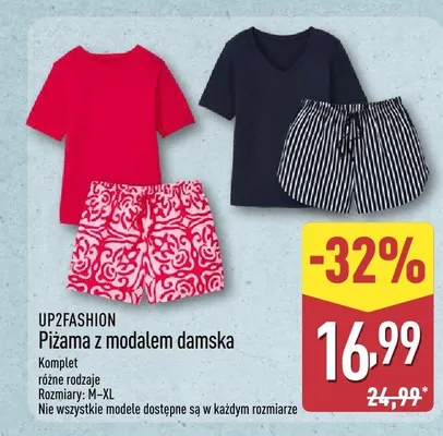Piżama z modalem damska UP2FASHION promocja w Aldi