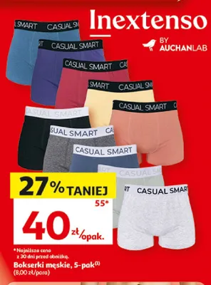 Bokserki męskie Inextenso 5-pak promocja w Auchan