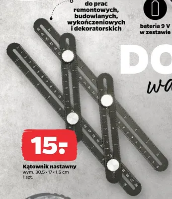 Kątownik nastawny 30,5×17×1,5cm promocja w Netto