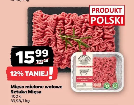 Mięso mielone wołowe Sztuka Mięsa promocja w Netto