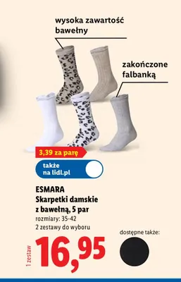 Skarpetki damskie z bawełną 5-pak Esmara promocja w Lidl