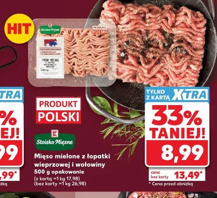 Mięso mielone z łopatki wieprzowej i wołowiny Stoisko Mięsne promocja w Kaufland