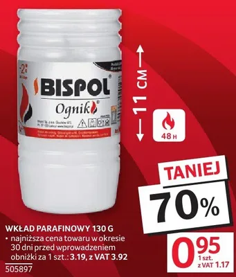Wkład parafinowy Bispol Ognik 130 g promocja w Selgros