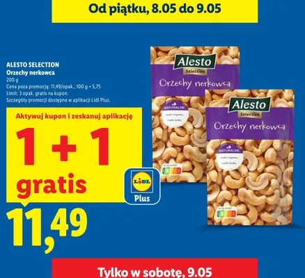 Orzechy nerkowca Alesto Selection promocja w Lidl