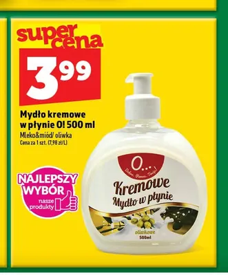 Mydło kremowe w płynie O! oliwka promocja w TOPAZ
