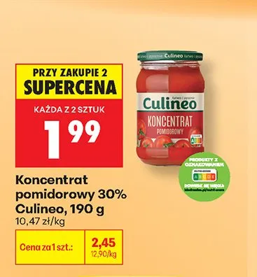 Koncentrat pomidorowy 30% Culineo promocja w Biedronka