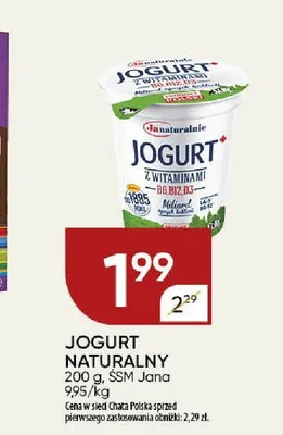 Jogurt naturalny SSM Jana promocja w Chata Polska