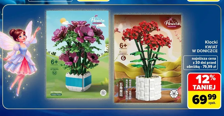 Klocki kwiat w doniczce promocja w Carrefour