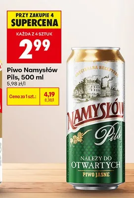 Piwo Namysłów Pils promocja w Biedronka