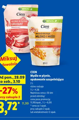 Mydło w płynie nawilżające Granat opakowanie uzupełniające Cien promocja w Lidl