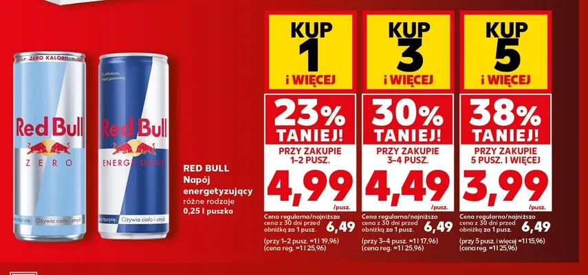 Napój energetyzujący Red Bull Zero promocja w Kaufland