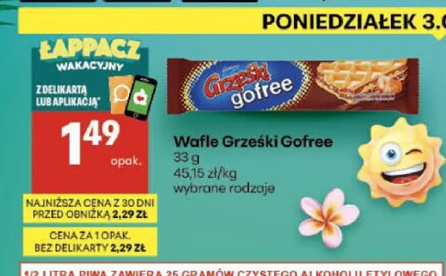 Wafle Grześki Gofree promocja w Delikatesy Centrum