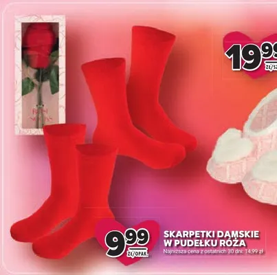 Skarpetki damskie w pudełku róża promocja w Stokrotka