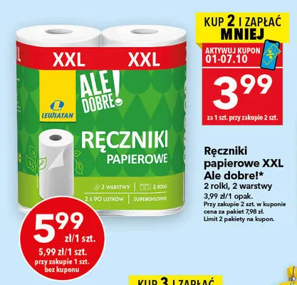Ręczniki papierowe XXL 2-pak Ale Dobre! promocja w LEWIATAN