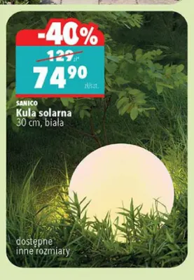 Kula solarna 30cm biała SANICO promocja w Biedronka